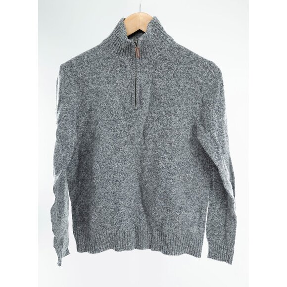 J. Crew Women's 100% Lambswool 1/4 zip pull over gray sweater | Medium - Picture 1 of 5